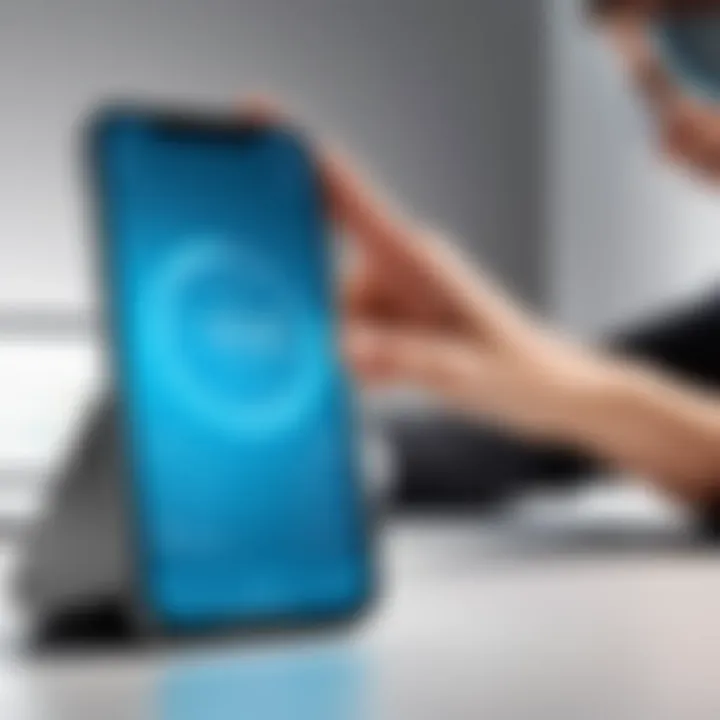 Employee using mobile clock-in feature