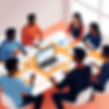 Team Collaboration in Asana Visual representation of team collaboration features in Asana for lead management.