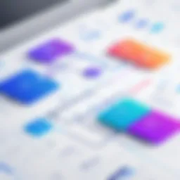 Visual representation of flow chart design software interface