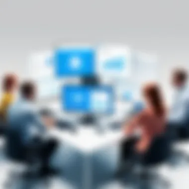 Collaborative Decision Making Business professionals discussing remote desktop solutions