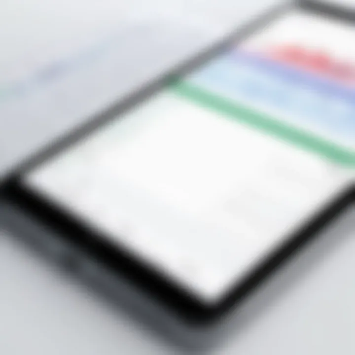 User interface of a mobile spreadsheet app showcasing features.