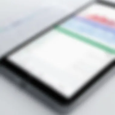 User Interface of Mobile Spreadsheet Applications User interface of a mobile spreadsheet app showcasing features.