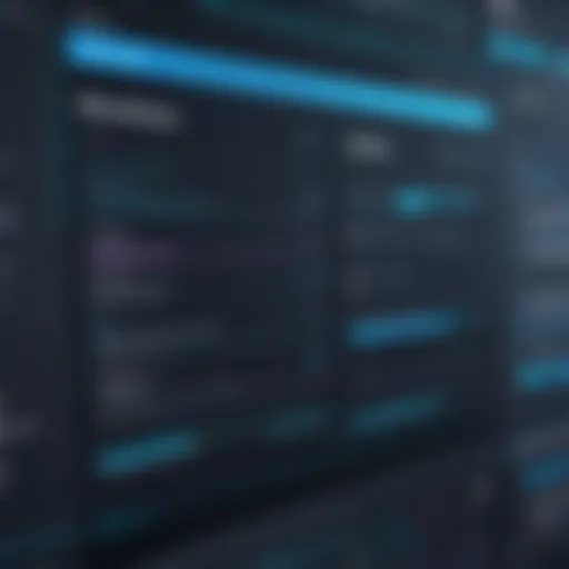 User interface dashboard showcasing script development tools