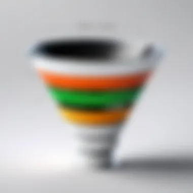 Lead Conversion Funnel Explained An illustration of a funnel representing lead conversion stages.