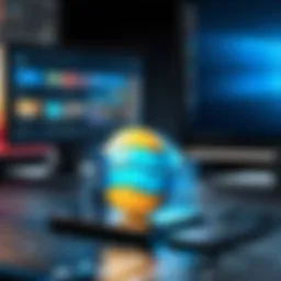 Virtual machine software interface showcasing multiple operating systems