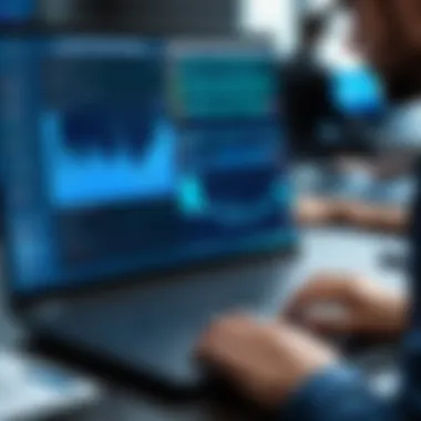 User Experience in Navigating Trading Platforms A close-up of a user navigating through a trading platform on a laptop