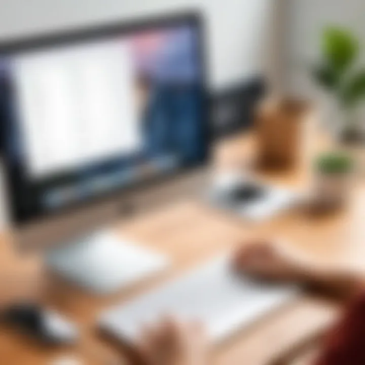 A user navigating through the scheduling software features