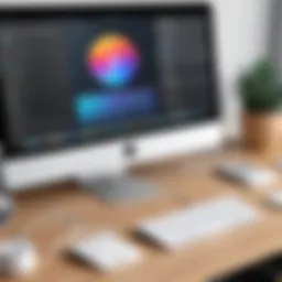 Aesthetic interface showcasing design software on a Mac