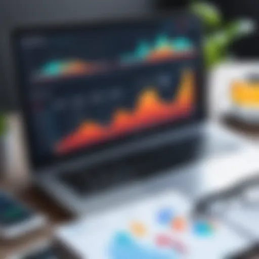 A digital dashboard displaying financial graphs and charts