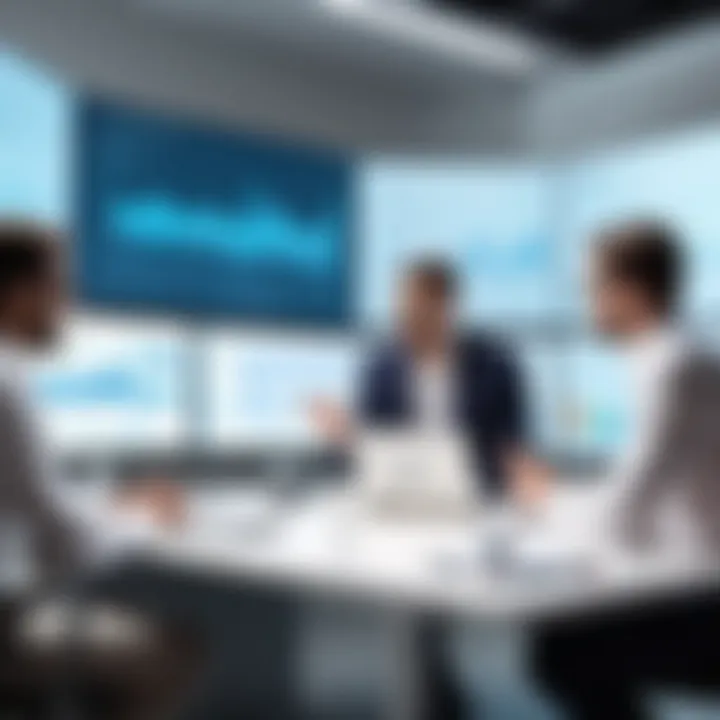 Business professionals discussing data strategies influenced by Looker