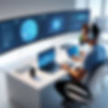 Collaborative Remote Training Efforts A team collaborating remotely on a training project using digital tools.