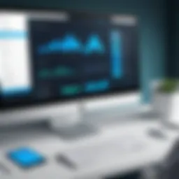 A digital interface showcasing psychology practice software features.