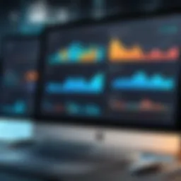 A digital dashboard showcasing analytics tools for marketing professionals