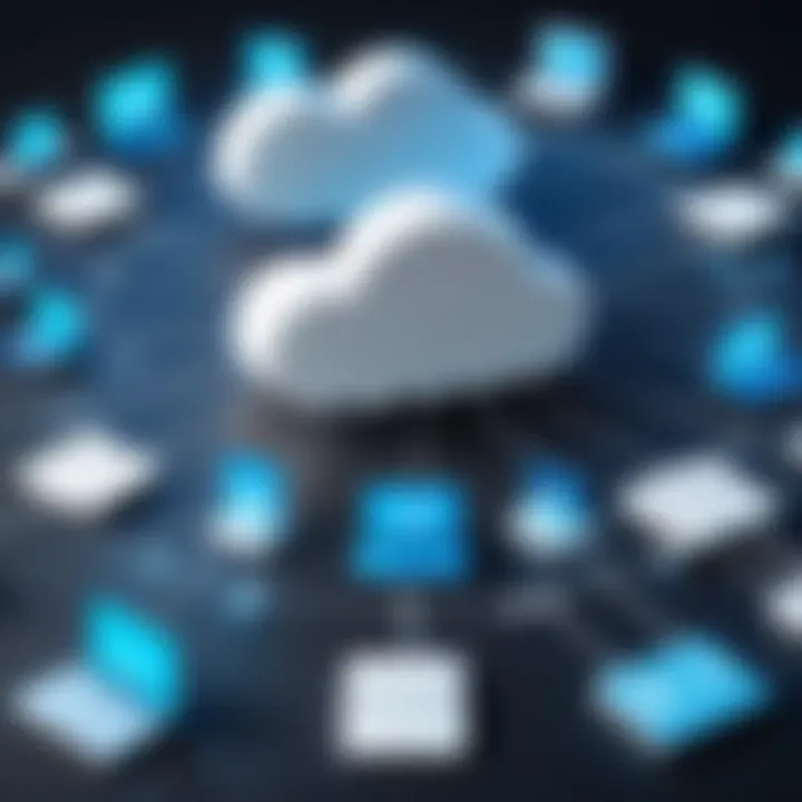 Conceptual diagram of Infrastructure as a Service with cloud elements