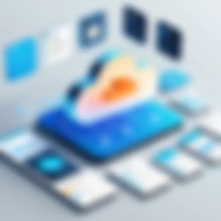 Infographic showcasing features of service cloud solutions