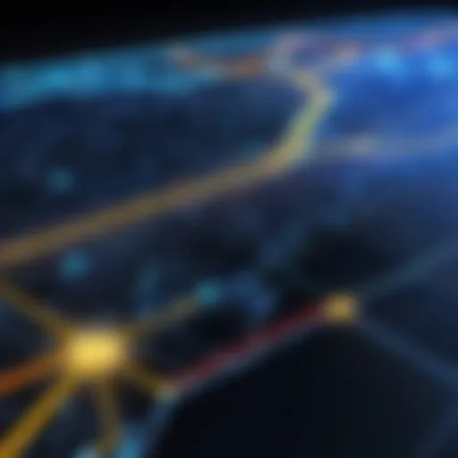 A digital map displaying geo-fencing boundaries for fleet management.
