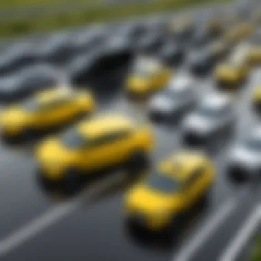 Fleet vehicles managed by Hertz on a sleek road