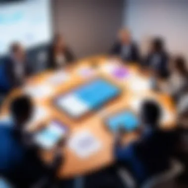 Strategic Brainstorming Session A diverse group brainstorming marketing strategies using Marketo