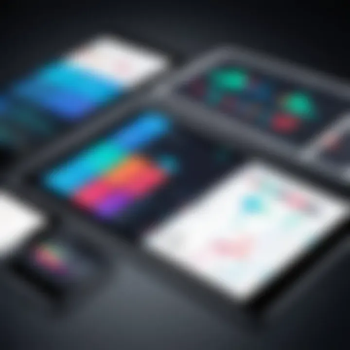 Modern interface of iOS accounting software on a tablet