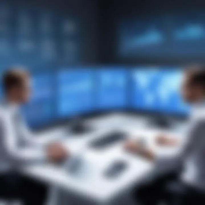 A group of legal professionals discussing billing software integration
