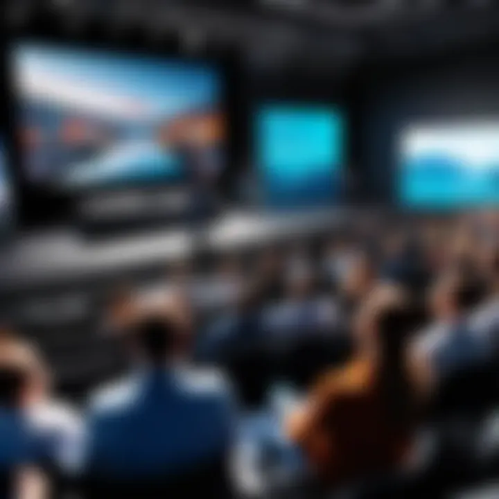 A presenter engaging an audience during a live streaming session