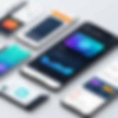 Overview of mobile app design tools interface