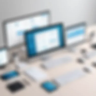 Graphic showing various tools for contact management