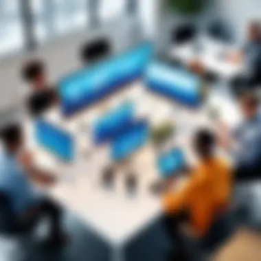 Synergistic Team Collaboration Team collaboration in a modern workspace