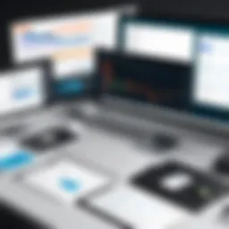 Illustration showcasing the evolution of trading record keeping software over the years