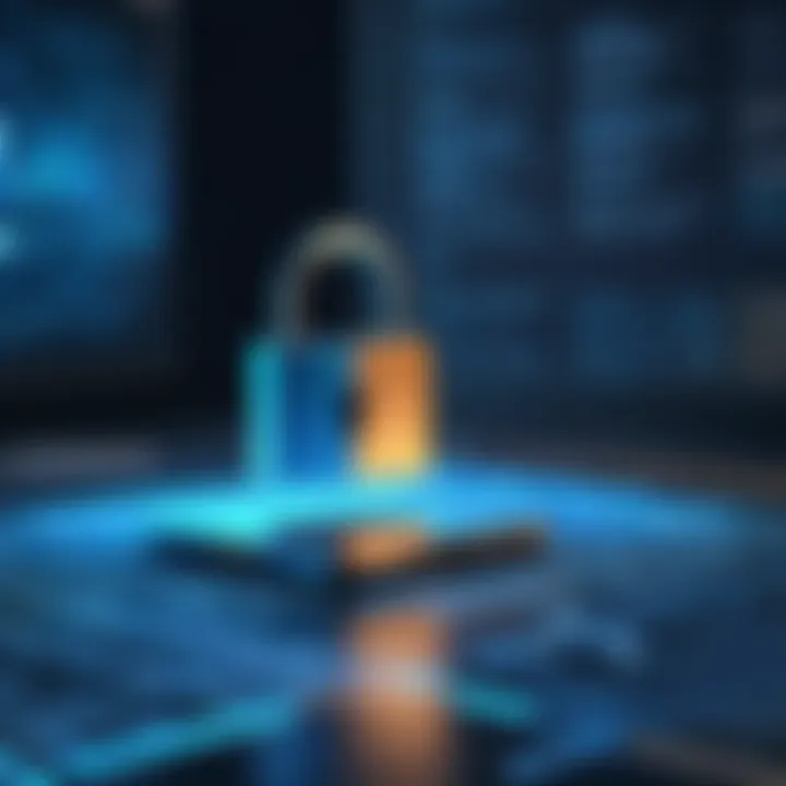 A conceptual image of data security representing privacy concerns in tracking.