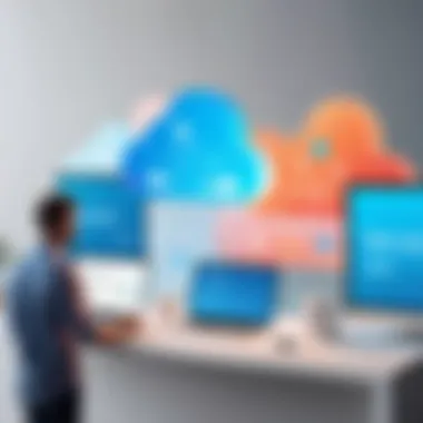 Diagram illustrating user experiences with service cloud platforms
