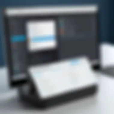 Windows Label Maker Software Interface A sleek interface of a Windows label maker software displaying various label templates